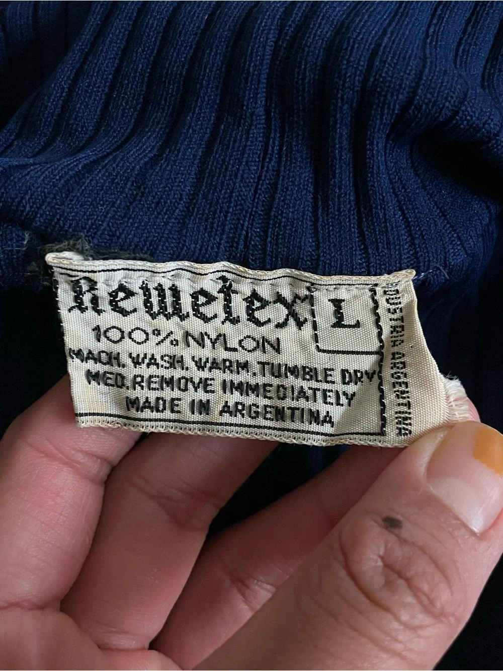 SOLD Vintage 1970s Rewetex Classic Tie Ribbed Blouse